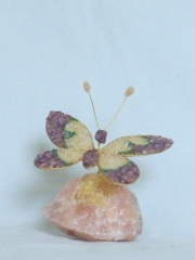 Schmetterling (± 10 cm) mit Amethyst, Türkis und Bergkristall